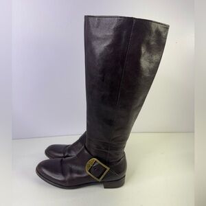 Via Spiga Knee High Boots Buckle Strap Flat Riding Boot 6.5